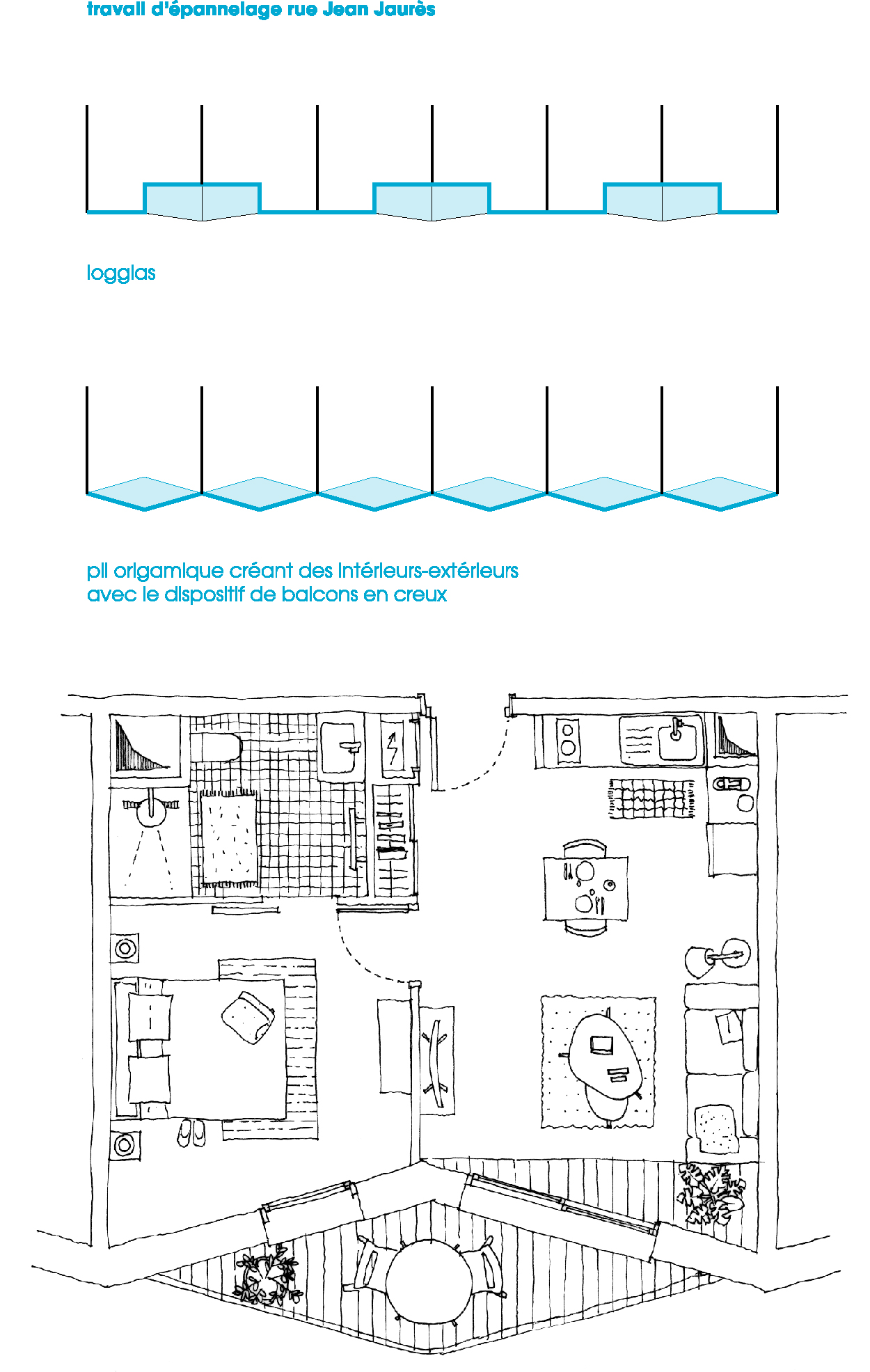 epannelage balcon en creux projet vichy exndo architecture lyon