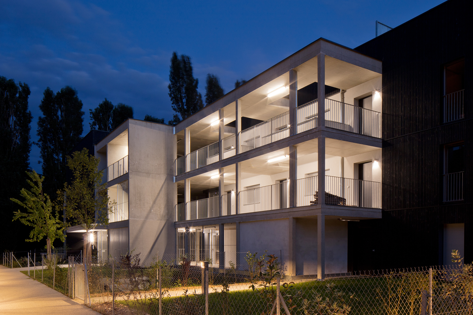 angle vue de nuit projet cognin exdno architecture lyon