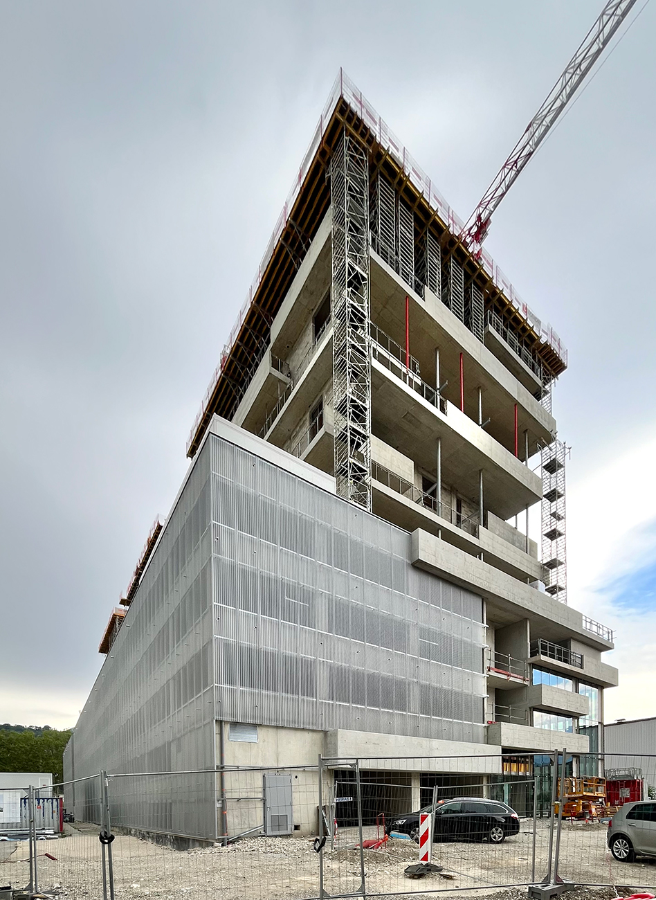 vue de chantier, projet vetrotex, exndo architecture lyon